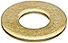 Small Parts Brass Flat Washer, Plain Finish, DIN 125, Metric, M3 Screw Size, 3.2 mm ID, 7 mm OD, 0.5 mm Thick (Pack of 100)