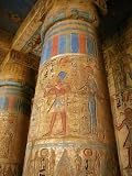 Polychromed Columns in Medinet Habu Temple. Luxor, Egypt - 24