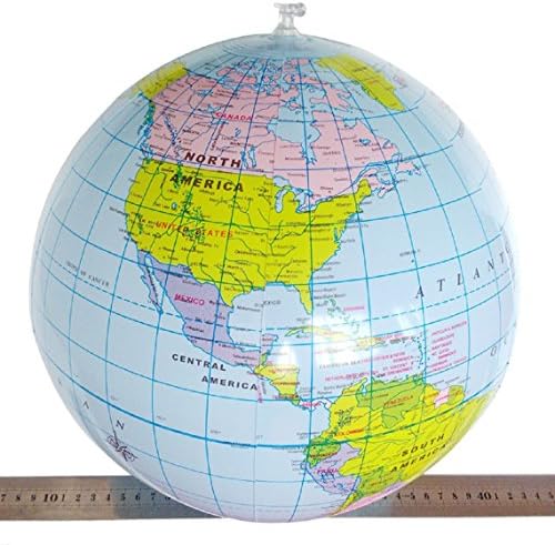 Niceroker World Globe 40cm Inflatable Map Balloon for Teach Education Geography Toy