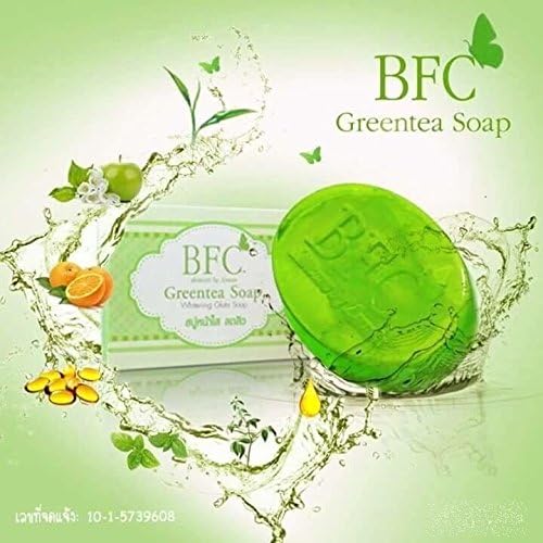 BFC Greentea Soap Anti Acne Reduce Acne Beach Whitening Soap 80g.[Get Free Tomato Facial Mask]