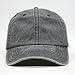 Plain Washed Cotton Twill Baseball Cap with Adjustable Velcro (Charcoal Gray)