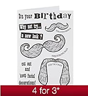 Moustache Birthday Card