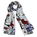 100% Satin Charmeuse Silk Newsprint Collage Long Scarf Shawl - Various Colors Available