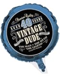 Creative Converting Vintage Dude 40th Birthday 2-Sided Round Mylar Balloon