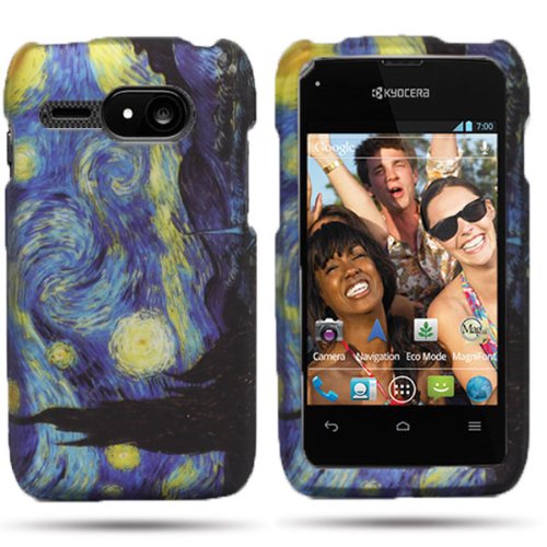 CoverON® BLUE YELLOW Hard Cover Case with STARRY NIGHT Design for KYOCERA C5133 EVENT With PRY- Triangle Case Removal Tool [WCH452]