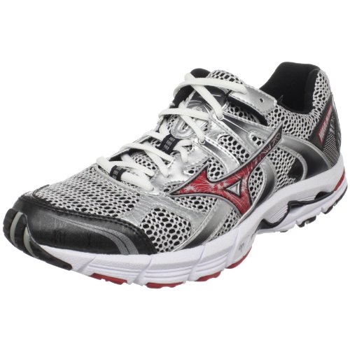 Mizuno Men's Wave Alchemy 10 Running Shoe,White/Chinese Red-Biking Red,7 M US