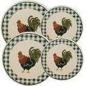 Ingleman Designs Rooster Morn Economy Burner Covers, Set of 4