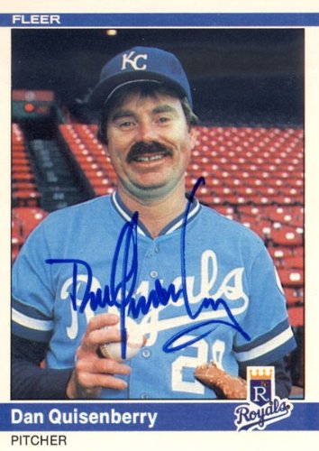 Dan Quisenberry Autographed/Hand Signed 1984 Fleer No.354 Baseball Card