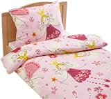 Produkt-Bild: Kinzler Q-17228/10 Baumwoll Kinderbettw&auml;sche Prinzessin Kissen 40 x 60 cm + Bettbezug 100 x 135 cm, rosa