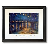 Vincent Van Gogh Night Stars #3 Home Decor Wall Picture Black Framed Art Print