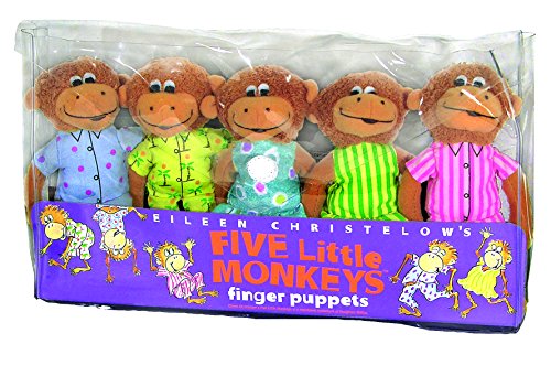 MerryMakers Five Little Monkeys Finger Puppet Playset, Set of 5, 5 ...