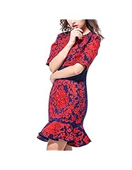 Floral Print Short Mermaid Evening Dress/Prom Dress/Party Dress 