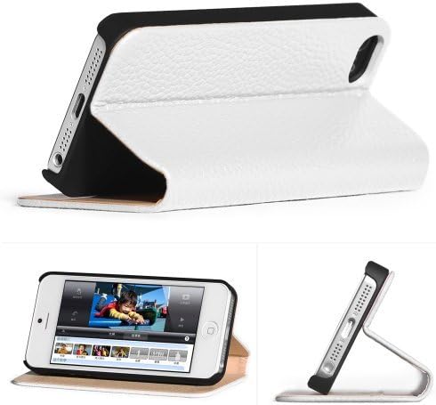 Megix Technology Noble Series Flip Cover Folio Case for Apple iPhone 5/5S - Skin - Retail Packaging - White