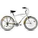 26" BEACHCRUISER EASY RIDER 2.0 HERRENFAHRRAD 6 Gang SHIMANO weiss gold RETRO LOOK - 66,0 cm (26 Zoll)