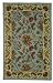 Safavieh HK141D-6 Chelsea Collection 6-Feet by 9-Feet Hand-hooked Wool Area Rug, Light Blue and Ivory