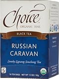 Choice Organic Teas  Black tea  Russian Caravan-Smoky Lapsang Souchong Tea,16 Tea Bags,  1.1 Oz (Pack of 6)