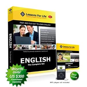 Lessons for Life - English: THE COMPLETE SET - includes 7 full programs! (Beginner, Intermediate, Advanced, Conversations, Grammar Part 1 & 2, and Games) + AudioMate Set