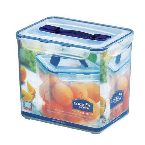 Lock&Lock 287-Fluid Ounce Rectangular Container with Handle and Tray, Tall, 35.4-Cup