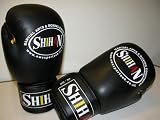 Boxing Gloves Leather / Black/Yellow-12oz