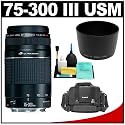 Canon EF 75-300mm f/4-5.6 III USM Zoom Lens + Canon SLR Camera Case + Accessory Kit for Digital Rebel XT, XTi, XSi, XS, T1i, EOS 30D, 40D & 50D Digital SLR Cameras