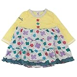 【H28年春物】 chocola(ショコラ) 天竺花柄使い長袖ワンピース 110cm/イエロー NO.CH-1621-53055