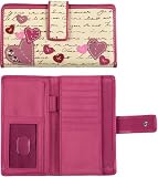 Fossil Womens Leather Checkbook Cover - Color of Money Checkbook Cover (Color: Valentine)