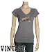 Minnesota Viking T-Shirt : Minnesota Viking Ladies Charcoal Triblend V-neck Vintage T-Shirt