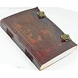 Leather World Ltd. Handmade Leather 6 X 8 Celtic Griffin Leather Journal with Handmade Paper by Leather World Ltd.