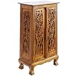 Handmade Asian Furniture - 40" Bamboo Forest Storage Cabinet / End Table - Natural Finish