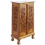 EXP Handmade Asian Furniture - 40" Bamboo Forest Storage Cabinet / End Table - Natural Finish