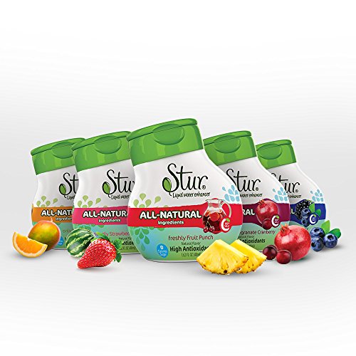 Stur - Variety Pack (5pck) - ALL-NATURAL Stevia Water Enhancer -- makes 100 8oz. servings - liquid drink mix. Non-GMO, High Antioxidants, natural stevia leaf extract, sugar-free, calorie-free, preservative-free, 100% Vitamin C, liquid stevia drops. *