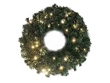 30 Pre-Lit Battery Operated LED Lighted Christmas Wreath - Warm Clear Lights
