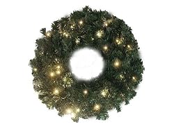 30" Pre-Lit Battery Operated LED Lighted Christmas Wreath - Warm Clear Lights