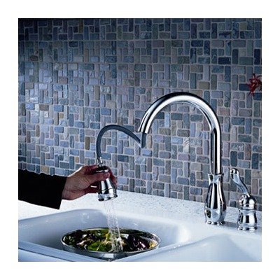 Delta Faucet 978-SSSD-DST Leland Single Handle Pull-Down Kitchen Faucet with Soap Dispenser, Stainless