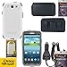 Otterbox Commuter Case Glacier White Leather Horizontal Case that fits your phone with the Otterbox on it, Heavy Duty Car Charger & Anti Radiation Shield
