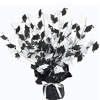 Set A Shopping Price Drop Alert For Graduate Cap Gleam 'N Burst Centerpiece (black & white) Party Accessory  (1 count) (1/Pkg)