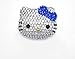 LOVEKITTY --- 1 pc Large Dark Blue Bow 100% Handcrafted Blinged out Kitty Face Resin Cabochon -- by lovekitty