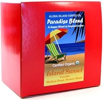 Aloha Island Certified Organic Coffee Pods, Island Sunset Medium Roast, 36 Pods