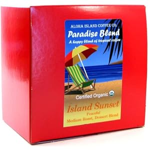 Aloha Island Certified Organic Coffee Pods, Island Sunset Medium Roast, 18 Pods by Aloha Island Coffee