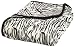 All Seasons Collection Micro Fleece Plush Animal Print F/Q Blanket, Zebra