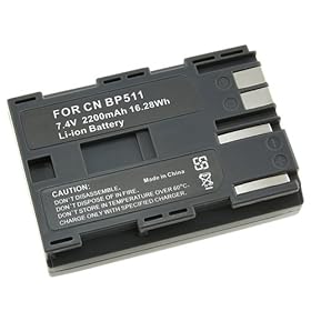 eForCity 2000mAh BP-511 / BP-512 Replacement Battery for Canon EOS 10D, 20D, 30D, 40D, 5D, D30, D60, Optura 100MC, 200MC, Pi, Xi, PowerShot G2, G3, G5, G6, Pro 1, ZR40, ZR45MC, ZR50MC, ZR60, ZR65MC, ZR70MC