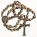 Catholic Wood Rosary Beads 10mm 12mm Durable Cord Brown for Men Women (Brown, Large)
