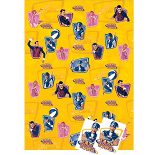 Lazy Town Gift Wrap (2 Sheets) & 2 Tags