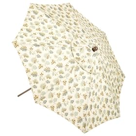 Auto Tilt 9 Foot Market Umbrella, Toast Floral by Outdoor Umbrellas
