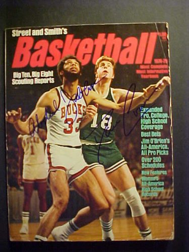 Kareem Abdul Jabbar Milwaukee Bucks & Dave Cowens Boston Celtics Autographed 1974-75 Street & Smith's Basketball Yearbook Magazine