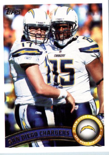 2011 Topps #232 San Diego Chargers Team Card - San Diego Chargers (Philip Rivers / Antonio Gates)(Football Cards)