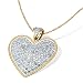 14k Yellow Gold Pave Diamond Heart Pendant (1 cttw, I-J Color, I2-I3 Clarity)