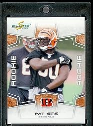 2008 Score Football Card # 388 Pat Sims (RC - Rookie Card) DT - Cincinnati Bengals / Shipped in Protective Screw Down Display Case