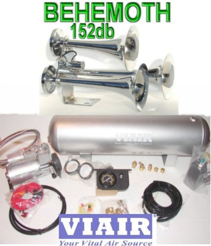 BEHEMOTH Triple Trumpet Train Horn and VIAIR 150psi 275c 25 Gal Kit