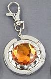 Coiled Purse Hanger - Amber Acrylic w / Clear Acrylic Stones